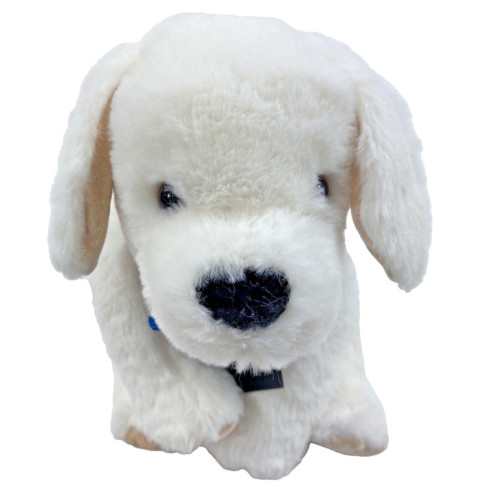 White Plush Super Soft Puppy NEW with TAGS Tactile Braille Inside Ear 16"x8"x6" - Picture 4 of 15